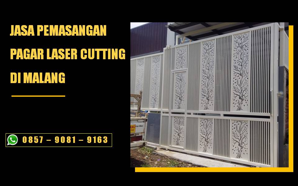 Borongan jasa pemasangan pagar pintu gerbang partisi laser cutting di Malang Batu