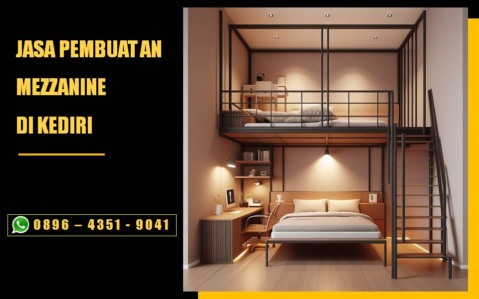 Jasa pembuatan mezzanine Kediri outdor balkon kamar tidur gudang ruang tamu resto cafe