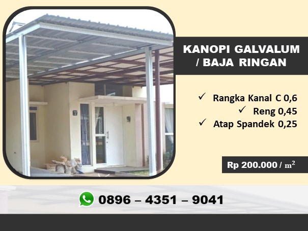 Kanopi galvalum baja ringan