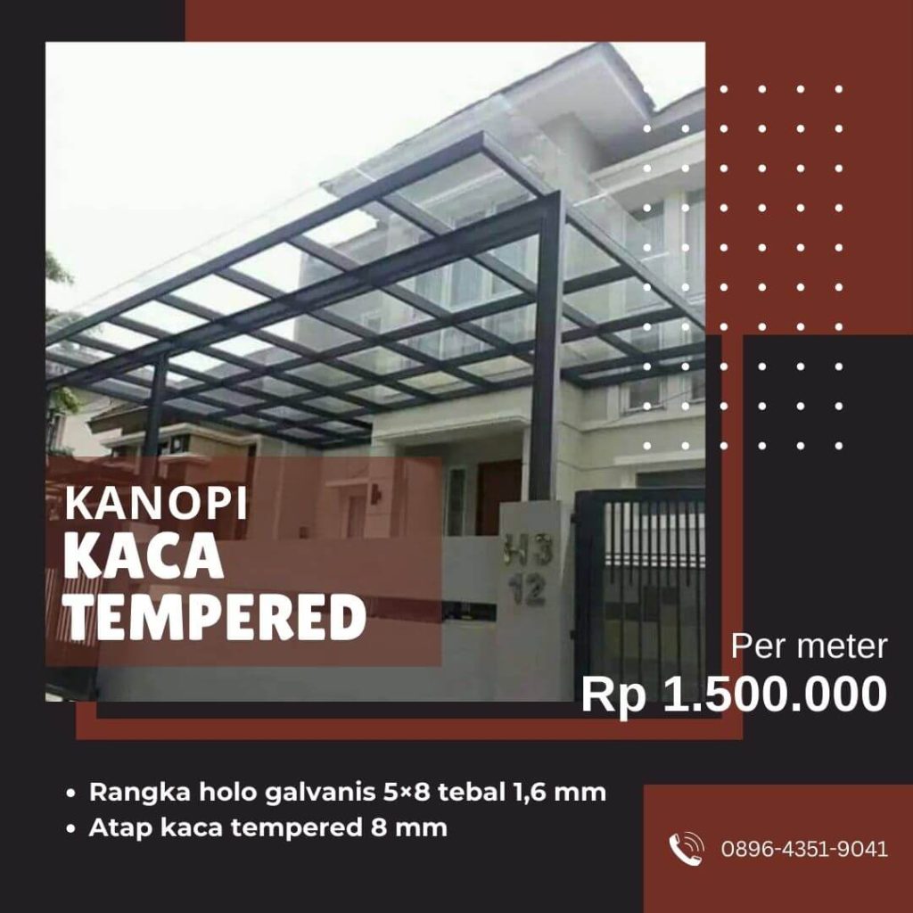 Kanopi kaca tempered