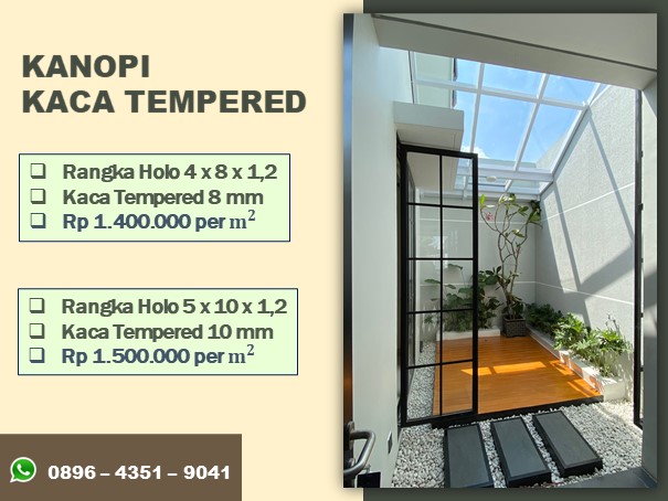 Kanopi kaca tempered