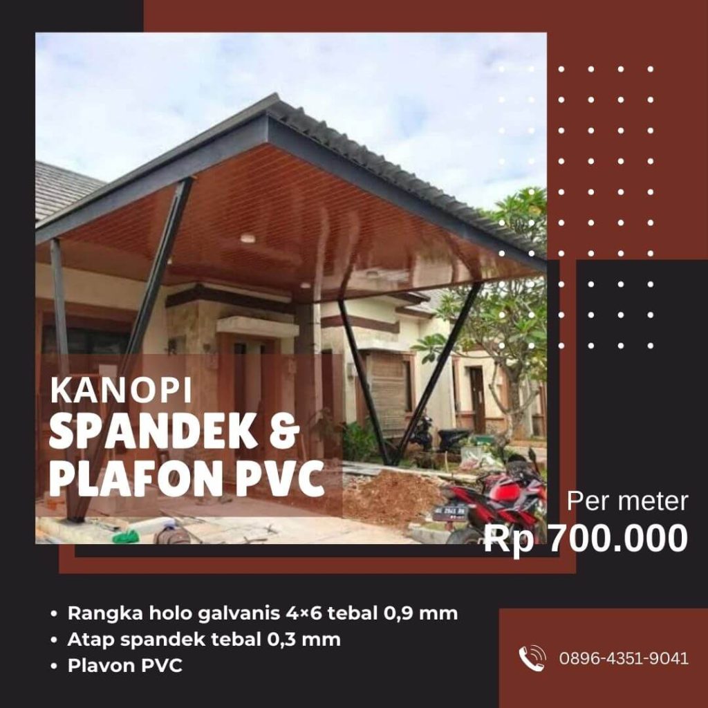 Kanopi spandek dan plafon pvc