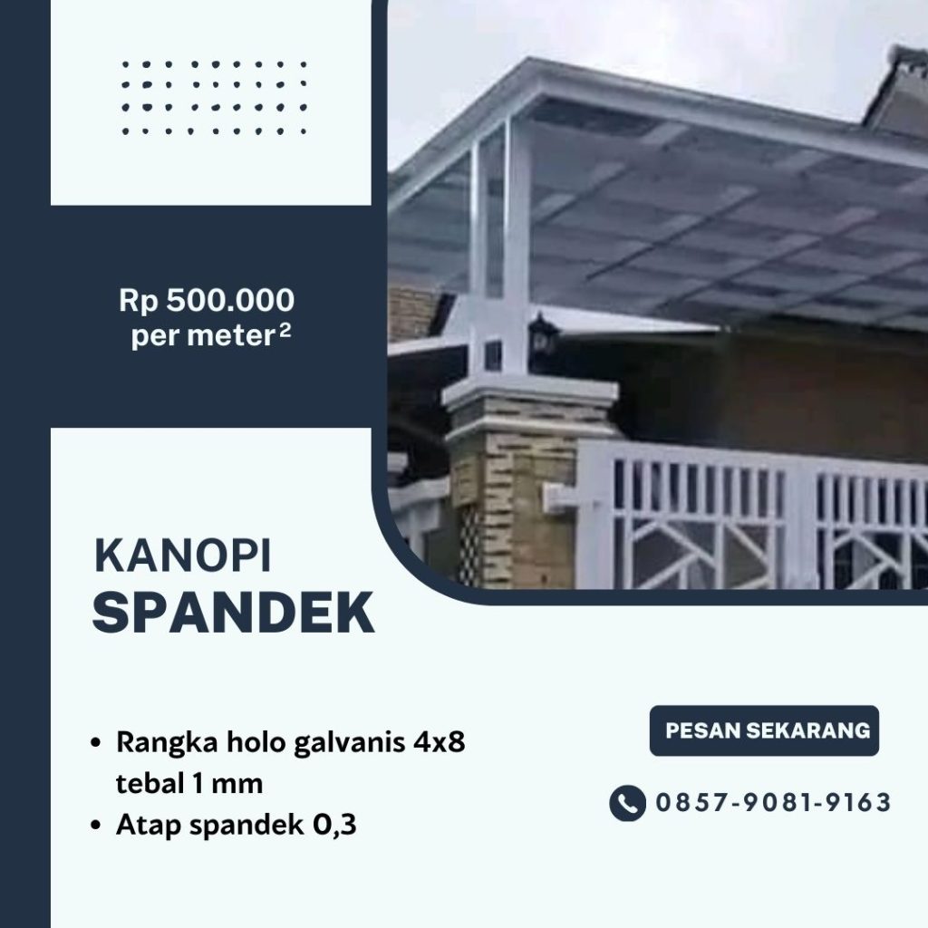 Kanopi spandek rangka besar