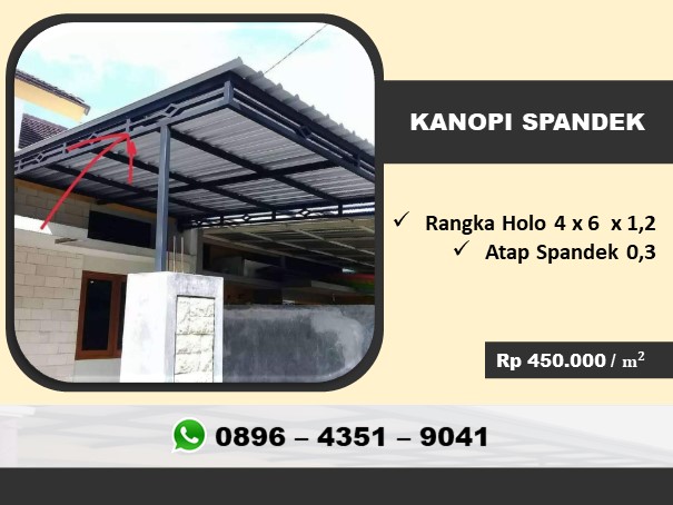 Kanopi spandek rangka holo