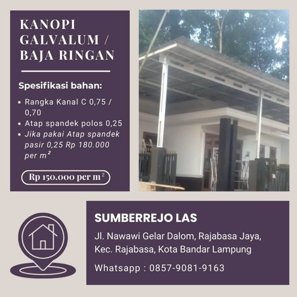 Kanopi baja ringan galvalum