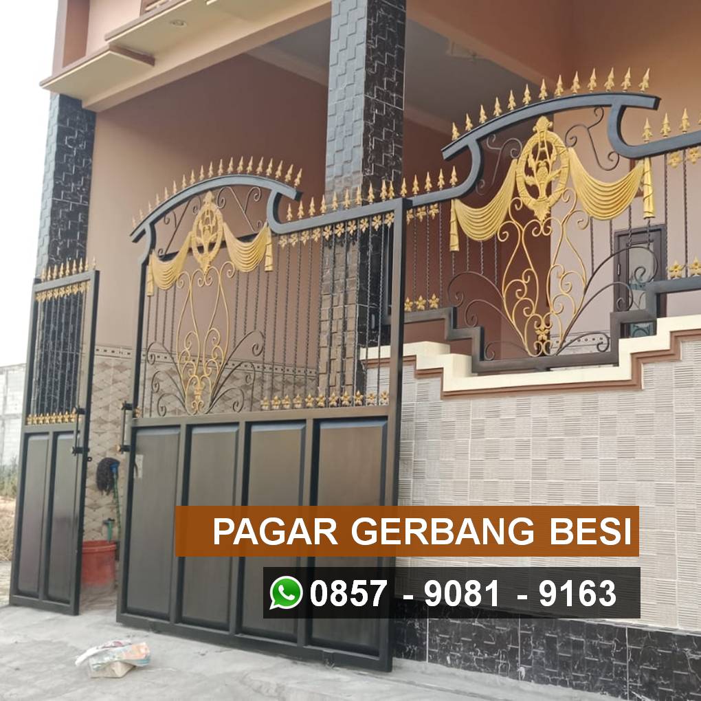 Pintu gerbang pagar besi bangkalan