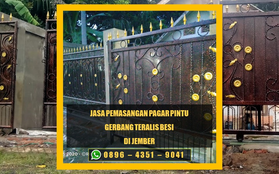 Jasa pemasangan pagar pintu gerbang teralis besi di Jember