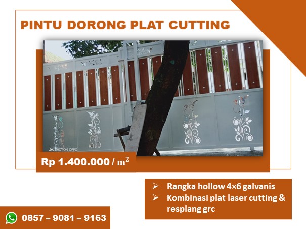 Biaya pagar pintu gerbang dorong laser cutting