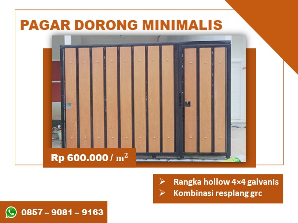 Harga pagar gerbang dorong per meter