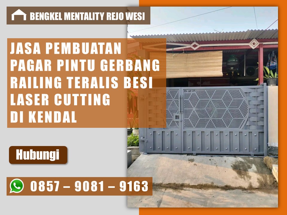 Jasa pembuatan dan pemasangan pagar pintu gerbang partisi railing laser cutting Kendal