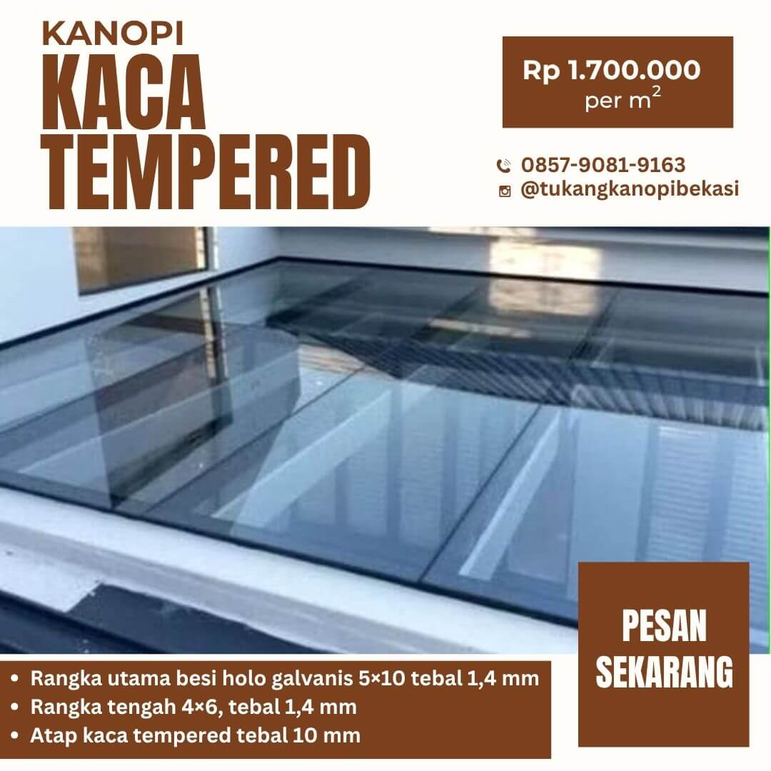 Kanopi kaca tempered