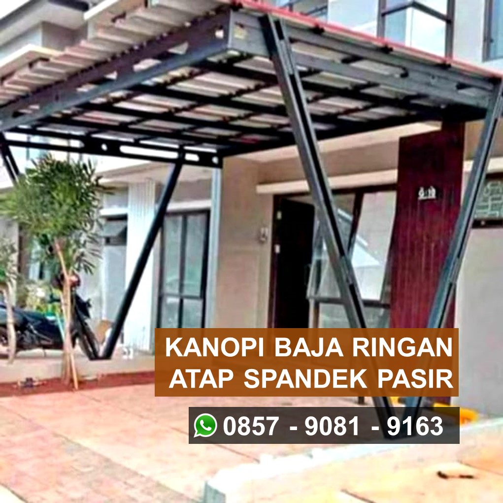 harga Kanopi baja ringan atap spandek pasir bekasi per meter di Bekasi
