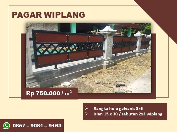 Biaya pagar wiplang per meter di Sragen