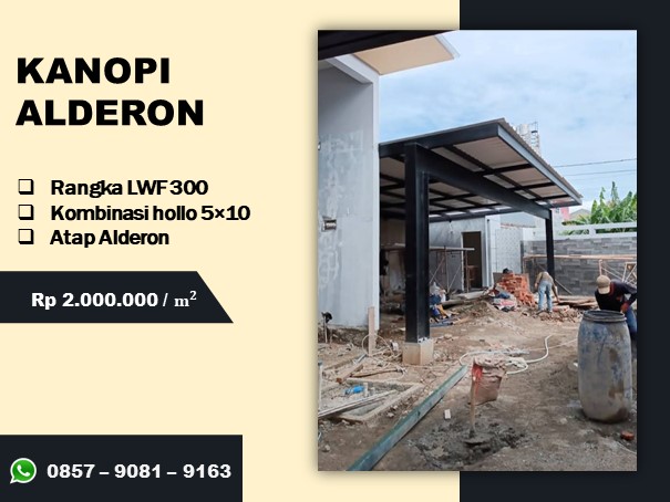 Harga kanopi alderon di Cirebon per meter