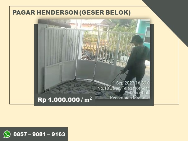 Biaya pemasangan pagar henderson per meter