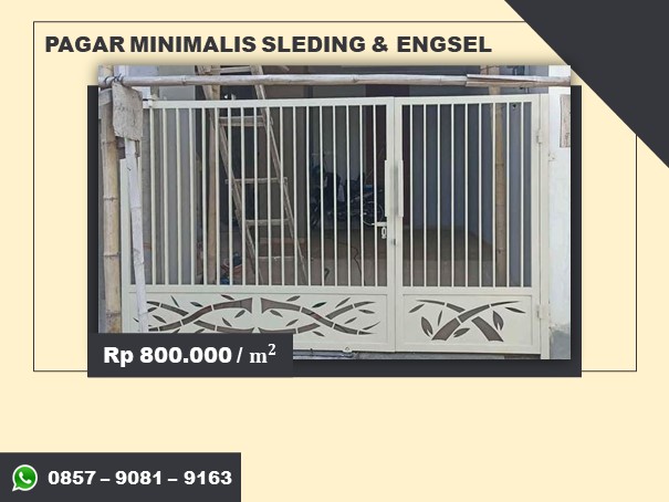 Harga Pagar minimalis sleding dan engsel per meter
