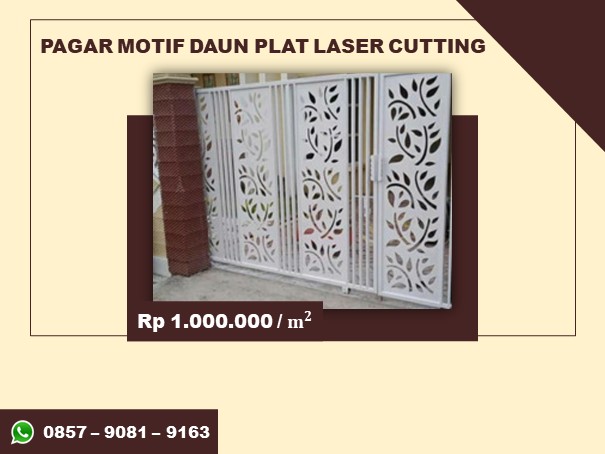 Harga pagar motif daun plat laser cutting
