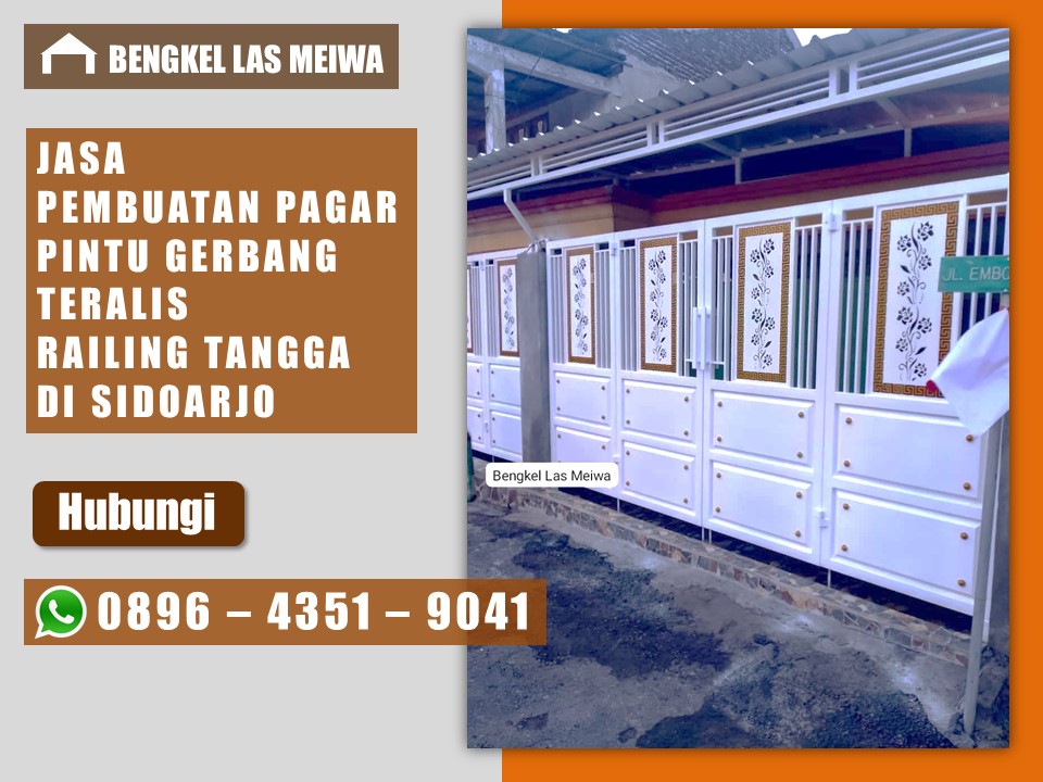 Jasa pembuatan pagar pintu gerbang teralis railing tangga besi laser cutting stainless steel Sidoarjo