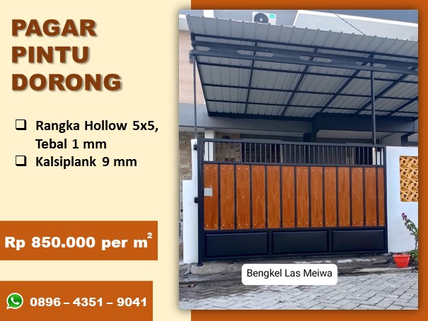 Pagar pintu gerbang dorong kalsiplank