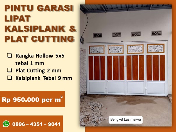 Pintu garasi lipat kalsiplank & plat cutting