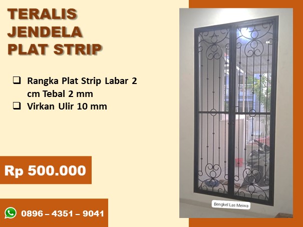 Teralis jendela plat strip type 2